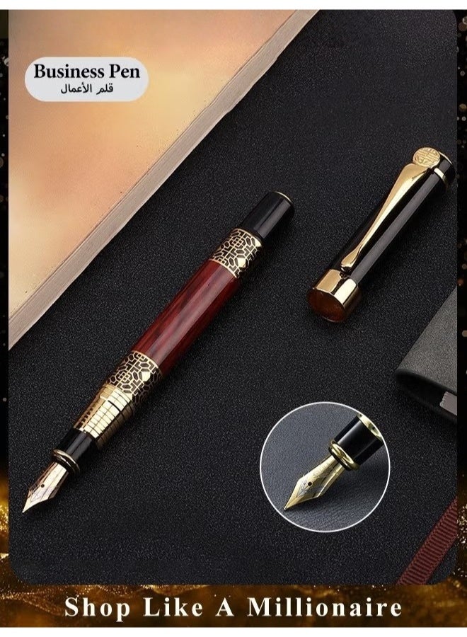 Business Metal Fountain Pen Retro Classic Style Pen Gift Smooth Writing Pen Calligraphy Pen for Signature School Office Gift Supplies - Image 1